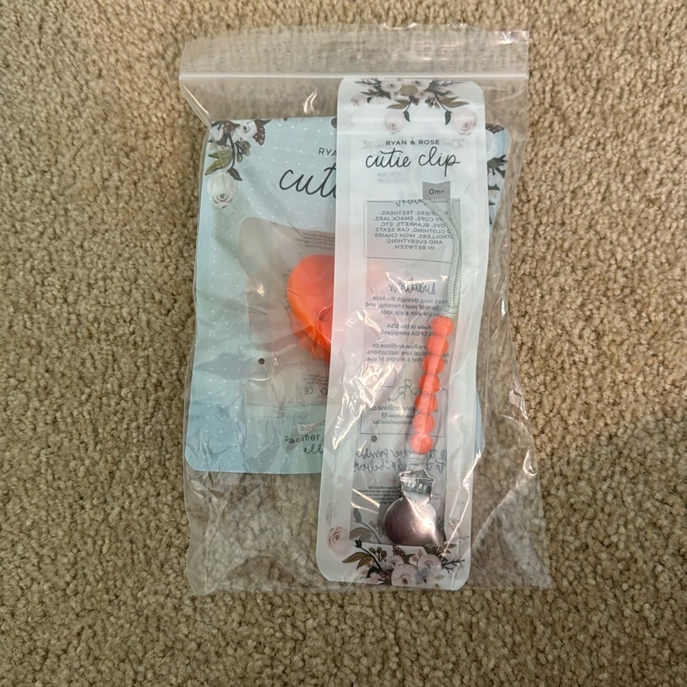 Ryan & Rose Pacifier & Clip